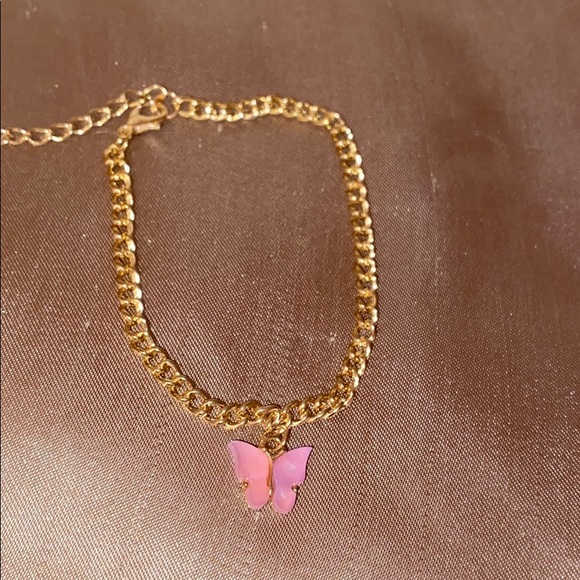 Jewelry - Pink butterfly anklet